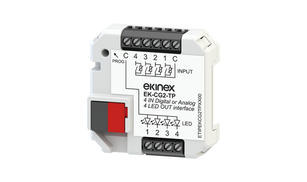 Ekinex Universal interface CG2 (4 IN conf. as DI or NTC / 4 OUT) with thermostat function · Управление климатом