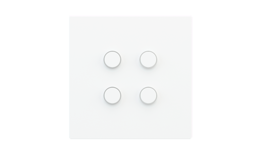Ekinex Proxima · 4-fold pushbutton with thermostat - RGB LED · Управление климатом