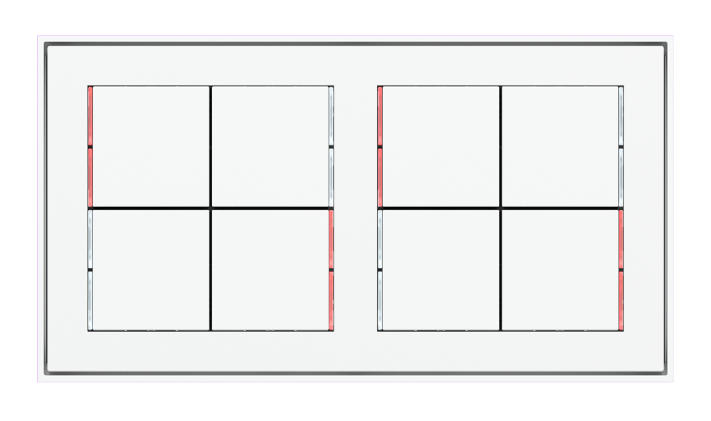 Ekinex 71 · Pushbutton with thermostat for 2-fold plate · Управление климатом